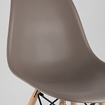 Пластиковый стул на ножках из массива бука Eames Cappuccino варинант исполнения - 7 | Loft Concept в Омске