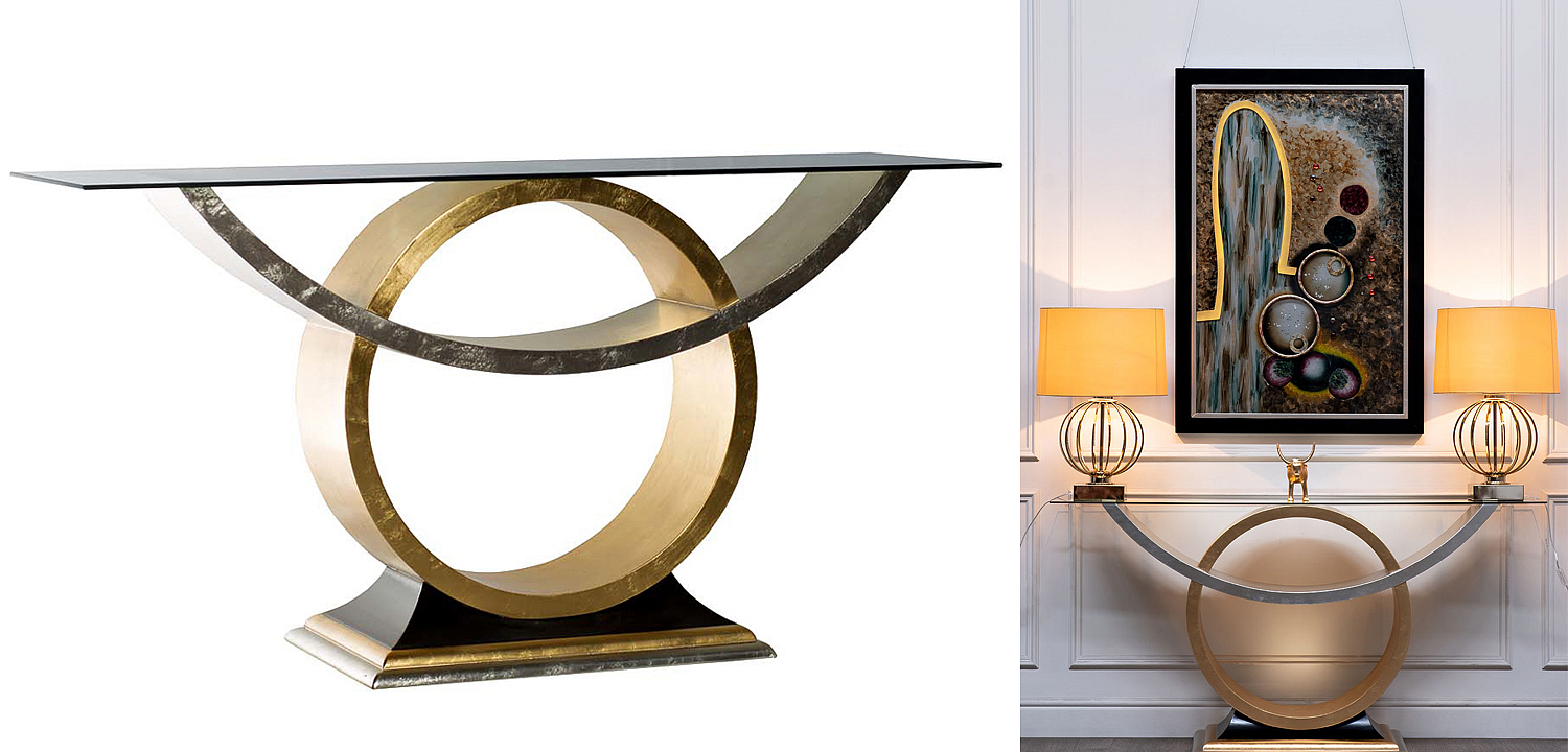 Консоль Wooden Base Gold & Silver Консоль Wooden Base Gold & Silver - Loft-Concept в Омске