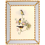 Постер с изображением птиц и цветов в зеркальной раме Blooming Birds Poster варинант исполнения - 8 | Loft Concept в Омске