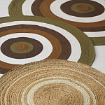 Ковер круглый из хлопка с контрастным узором Bullseye 150 варинант исполнения - 7 | Loft Concept в Омске