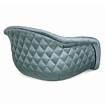 Барный стул со спинкой и мягкой обивкой с ромбами на 4-х деревянных ножках Голубой Велюр Ava Charm варинант исполнения - 3 | Loft Concept в Омске