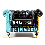 Кресло "Баския и Уорхол" Basquiat Warhol graffiti chair натуральная кожа варинант исполнения - 1 | Loft Concept в Омске