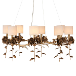 Люстра с каркасом в виде цветков розы и тканевыми абажурами Flowers and Fox Roses варинант исполнения - 1 | Loft Concept в Омске