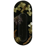 Подставка под благовония из эпоксидной смолы с цветами черная Epoxy Resin Flowers Incense Oval Stand Black варинант исполнения - 1 | Loft Concept в Омске