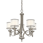 Люстра с белыми тканевыми абажурами в прозрачных стеклянных цилиндрах Kichler варинант исполнения - 6 | Loft Concept в Омске