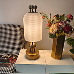 Настольная лампа в виде фонаря с белым фактурным абажуром Echoes of Light варинант исполнения - 5 | Loft Concept в Омске