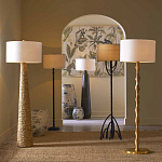 Торшер с цилиндрическим тканевым абажуром на каркасе волнистой формы Rotation варинант исполнения - 4 | Loft Concept в Омске