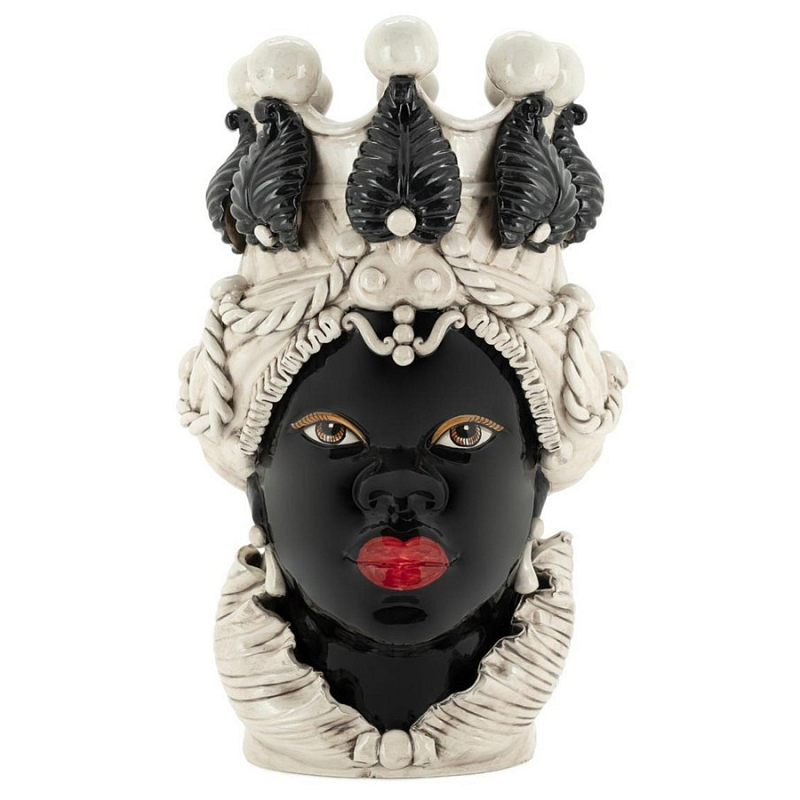 Ваза Vase Moro Lady Black Big Черный Бежевый Ваза Vase Moro Lady Black Big Черный Бежевый в Омске | Loft Concept
