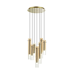 Люстра каскадная с 7-ю цилиндрическими плафонами из стекла Luminous Cylinders варинант исполнения - 4 | Loft Concept в Омске