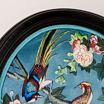 Стул из массива бука бирюзовый с изображением птиц и цветов Turquoise Chinoiserie Birds Garden Chair варинант исполнения - 3 | Loft Concept в Омске