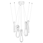 Подвесной светильник белого цвета с 6-ю изогнутыми плафонами Flow Loop варинант исполнения - 2 | Loft Concept в Омске