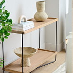 Консоль деревянной столешницей и полкой Wooden Table Top and Shelf варинант исполнения - 5 | Loft Concept в Омске