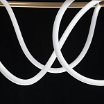 Люстра подвесная круглая золотого цвета с белыми изогнутыми световыми линиями Luke Lampco Tracer Lamp варинант исполнения - 9 | Loft Concept в Омске