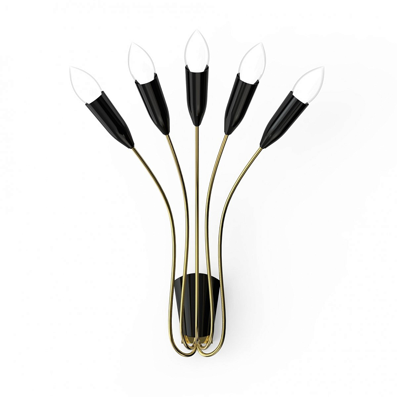 Бра NORAH WALL Delightful Глянцевое золото Черный в Омске | Loft Concept 