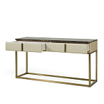 Консоль прямоугольная на золотом каркасе с 2-мя ящиками Warwick варинант исполнения - 2 | Loft Concept в Омске