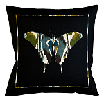 Подушка декоративная бабочка сине-зелёный орнамент Ikat Pattern варинант исполнения - 1 | Loft Concept в Омске