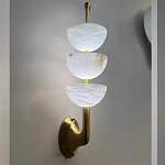 Бра с 3-мя мраморными плафонами в форме чаши Warm Marble Light варинант исполнения - 3 | Loft Concept в Омске