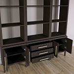 Модульный стеллаж Primo из трех составных элементов Темный орех варинант исполнения - 4 | Loft Concept в Омске