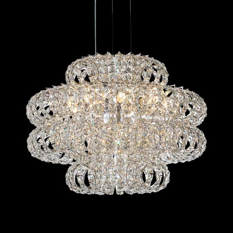 Люстра круглая с россыпью хрусталя Perfection of Diamonds Хром Прозрачный Люстра круглая с россыпью хрусталя Perfection of Diamonds Хром Прозрачный в Омске | Loft Concept