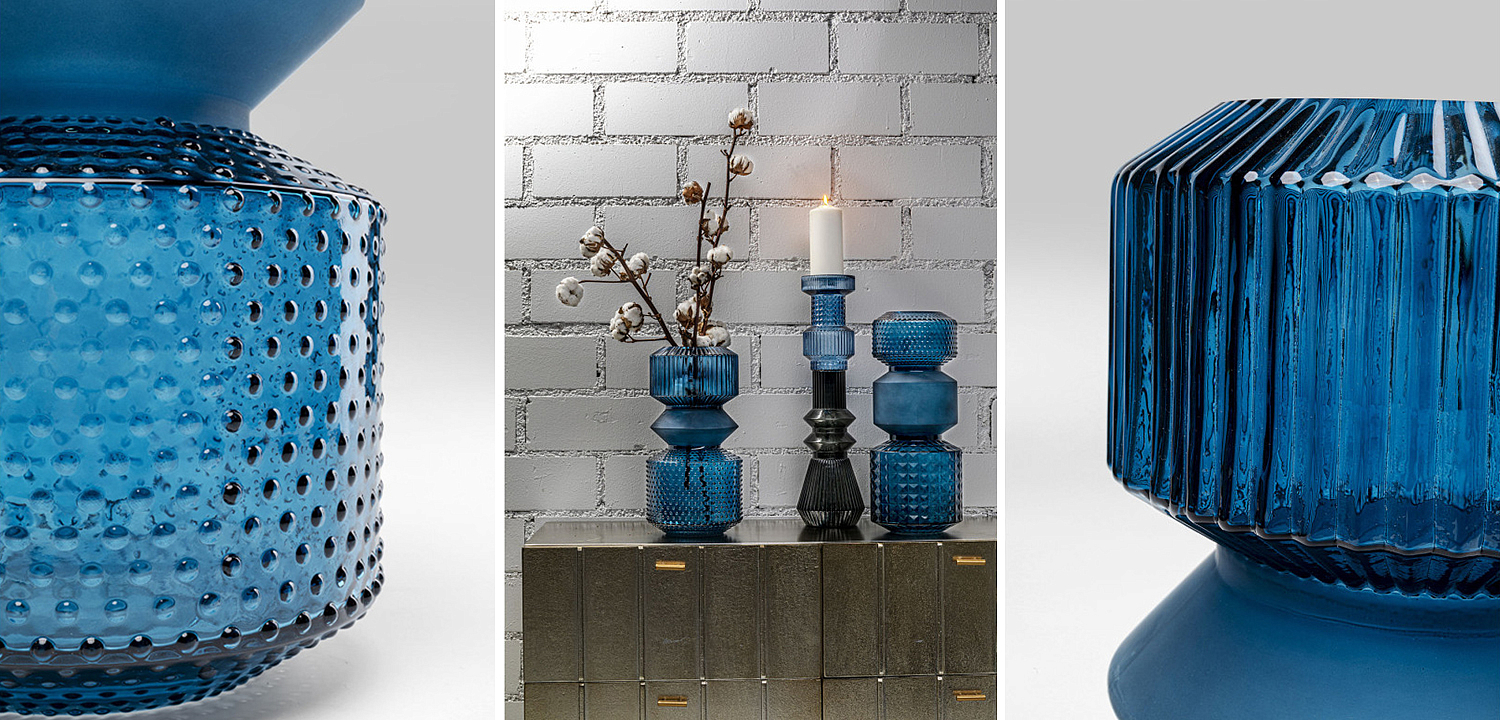Ваза Geometric Blue Glass Vase 36 Ваза Geometric Blue Glass Vase 36 - Loft-Concept в Омске