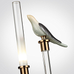 Настольная лампа с прозрачной трубкой и декоративной фигуркой птицы на бронзовой подставке Ganthea варинант исполнения - 4 | Loft Concept в Омске