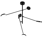 Потолочный светильник светодиодный с тремя лампами черный металл Bendik  варинант исполнения - 1 | Loft Concept в Омске