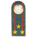 Часы подарочные погон полковник МВД из натурального камня Змеевик Military Clock варинант исполнения - 1 | Loft Concept в Омске