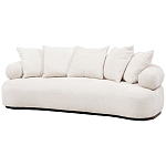 Трехместный диван с обивкой букле молочного цвета Leonois Boucle Sofa варинант исполнения - 2 | Loft Concept в Омске