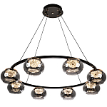 Люстра с круглыми плафонами из дымчато-серого стекла IONA Grey Glass Chandelier 8 варинант исполнения - 2 | Loft Concept в Омске