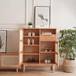 Комод с плетеными дверками и открытой нишей  с ящиком Dora Sideboard варинант исполнения - 1 | Loft Concept в Омске