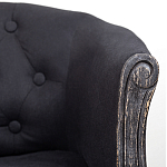 Кресло низкое в стиле прованс Черный Лен Louis French Armchair  варинант исполнения - 6 | Loft Concept в Омске