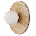 Бра в виде диска с плафоном из матового белого стекла Marble Glow варинант исполнения - 1 | Loft Concept в Омске