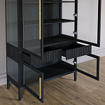 Витрина Primo со стеклянными фасадами и 2 ящиками Черный дуб варинант исполнения - 8 | Loft Concept в Омске