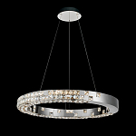 Люстра серебряная в форме кольца с мозаичным хрустальным оформлением Sparks of Crystal варинант исполнения - 3 | Loft Concept в Омске
