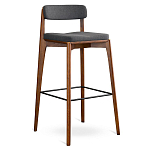 Барный стул из массива ясеня с обивкой из рогожки Elegant Ash варинант исполнения - 3 | Loft Concept в Омске