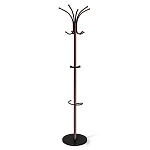 Вешалка коричневая с круглым основанием и черными металлическими крючками Industrial Metal Rust варинант исполнения - 1 | Loft Concept в Омске