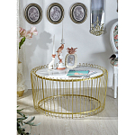 Журнальный столик с столешницей из мрамора на металлическом основании Table Vertical Planes варинант исполнения - 3 | Loft Concept в Омске