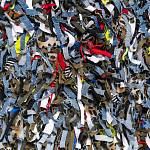 Ковер прямоугольный разноцветный из джинсовой одежды Zero Waste варинант исполнения - 2 | Loft Concept в Омске