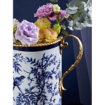 Ваза с бронзовыми ручками и синим цветочным узором Blue & White Ornament варинант исполнения - 6 | Loft Concept в Омске