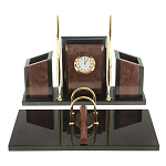 Настольный письменный набор из лемезита и змеевика с часами Royal Accessory варинант исполнения - 1 | Loft Concept в Омске