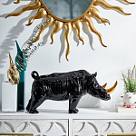Статуэтка черный носорог с золотыми рогами Golden Horned Black Rhino варинант исполнения - 4 | Loft Concept в Омске