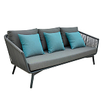 Диван трехместный уличный серый Gray Fiber варинант исполнения - 1 | Loft Concept в Омске