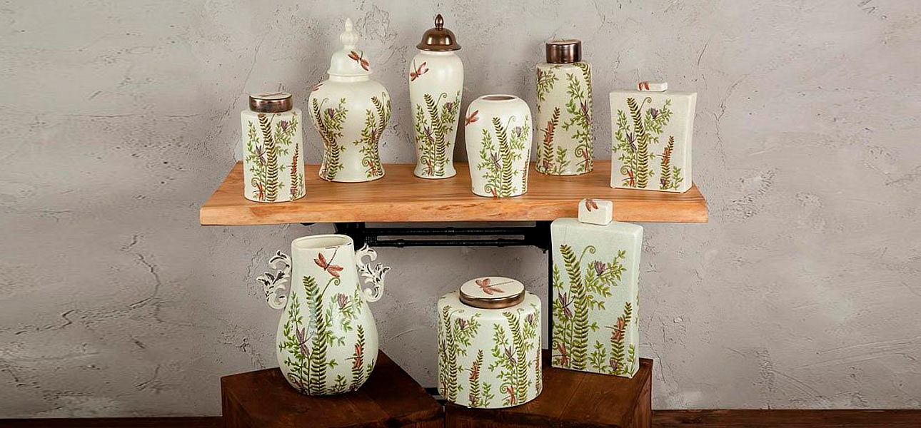 Ваза керамическая белая с орнаментом Evelyn - Loft-Concept в Омске