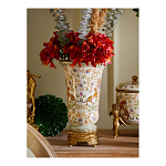 Ваза из фарфора на бронзовом основании Turquoise Blooming Garden варинант исполнения - 10 | Loft Concept в Омске