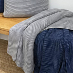 Плед из хлопка серого цвета Waffle Comfort варинант исполнения - 4 | Loft Concept в Омске