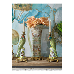 Ваза высокая из фарфора на бронзовом основании Turquoise Blooming Garden варинант исполнения - 10 | Loft Concept в Омске