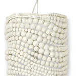 Настенный бра декорированный деревянными белыми круглыми бусинами White Wooden Beads Wall Lamp варинант исполнения - 2 | Loft Concept в Омске