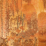 Обои ручная роспись в стиле Арт-деко Hippolyta’s Forest Colourway 263 on Deep Rich Gold gilded paper варинант исполнения - 3 | Loft Concept в Омске