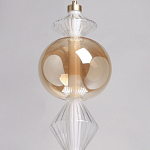 Подвесной светильник с вертикальной композицией из прозрачных и янтарных стеклянных шаров и ромбов Gabriel Scott Luna варинант исполнения - 16 | Loft Concept в Омске