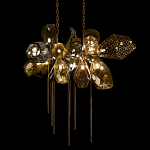 Люстра подвесная с 18-ю стеклянными плафонами с вертикальными подвесками Gilded Mirage  варинант исполнения - 4 | Loft Concept в Омске